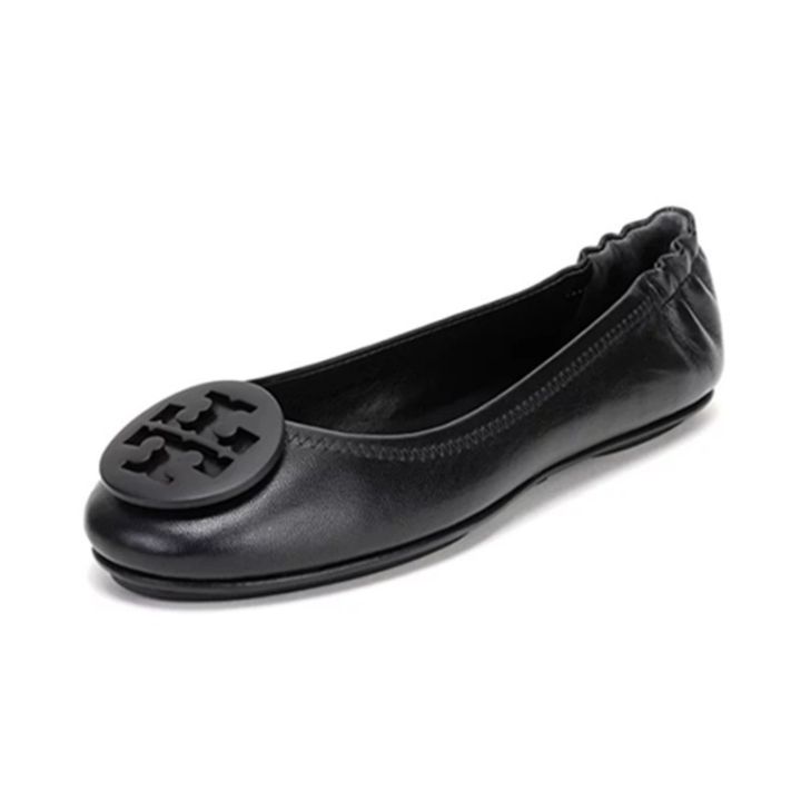 Tory Burch European Station 2022 Spring and Autumn New TB Pumps Women's  Casual round Toe Soft Leather Soft Bottom Autumn 