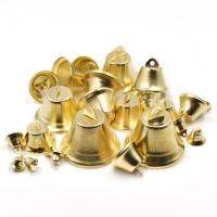 50Pcs Gold Christmas Gingle Bell เครื่องประดับโลหะ Bells Xmas Tree ตกแต่ง DIY งานฝีมือทำด้วยมืองานแต่งงาน Christmas Decor