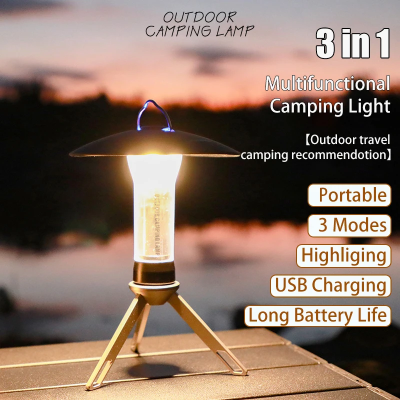 [จัดส่งในพื้นที่] 2600mAh LED Camping Lighting แท่นชาร์จ USB มัลติฟังก์ชั่น 4W / 630mAh อุปกรณ์กลางแจ้งที่ถอดออกได้ [1-3 วันมาถึง]