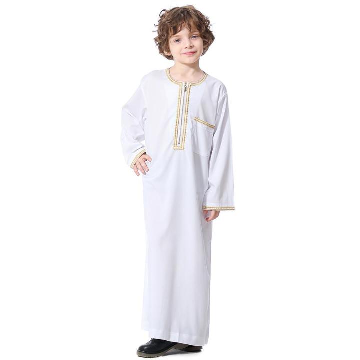 Muslim Kids Abaya Jubba Thobe Boy Long Dress Islamic Ramadan Children ...