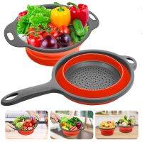 【CC】 2 Drain Baskets Silicone Colander