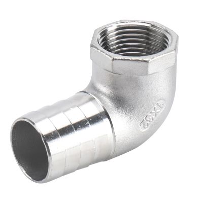 【YF】┋﹍  15 20 25 32mm Hose Barb Turn To 1/2  3/4  1  BSPT Female 304 Elbow Pipe Fitting Garden