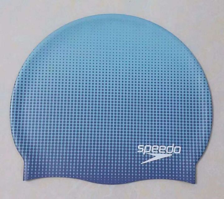 speedo-หมวกว่ายน้ำซิลิโคนบางสำหรับทุกเพศอุปกรณ์หมวกว่ายน้ำไม่รัดคอหัวสบาย