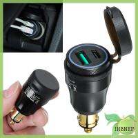 IHBNEP ปลั๊กมอเตอร์ไซค์ซ็อกเก็ตดูคาติแบบพกพาอเนกประสงค์ QC3.0ชาร์จเร็วที่ชาร์จแบตในรถ USB