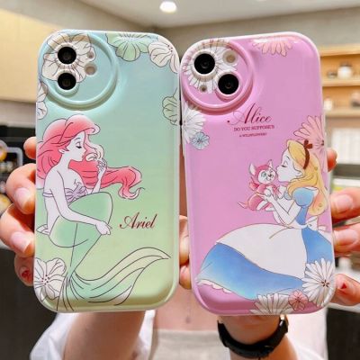 Disney Princess Mermaid Ariel and Alice&nbsp;Phone Case For iPhone 14 Pro Max 13 Pro Max 12 Pro Max Soft Silicone Phone Back Cover for iPhone 13 Mini 12 Mini  11 Pro Max XR XS Max 6 6 7 8 Plus Back Shell