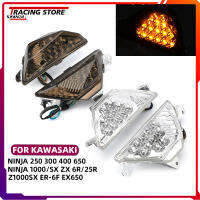 ไฟ LED Hidupkan Isyarat Cahaya untuk KAWASAKI NINJA 250 300 400 650 1000 Z1000นินจา ZX25R ตัวบ่งชี้ EX650 ER6F