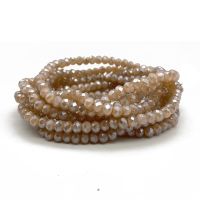 2 3 4 6 8mm Light Brown Crystal Faceted Round Czech Glass Beads Loose Spacer Beads for Jewelry Making Accessories Bracelet DIY Cables