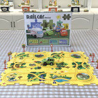 Rail Car Puzzle จิ๊กซอว์แผ่นต่อรางรถ 4-12 แผ่น พร้อมรถใส่ถ่านวิ่งได้