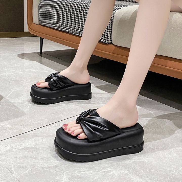 พร้อมส่ง-one-for-all-พร้อมส่งจากไทย-tx412-รองเท้าผู้หญิง-hot-sale-รองเท้าแตะแฟชั่น-พื้นหนา-ส้นสูง7cm-สไตล์ใหม่สุทธิขนมปัง-นิ่ม-กันลื่น