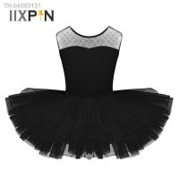 ✑△◈ IIXPIN Kids Girls Ballet Dress Stretch Mesh Splice U-shaped Back Ballet Dance Gymnastics Leotard Tutu Dress For Girls Dancewear