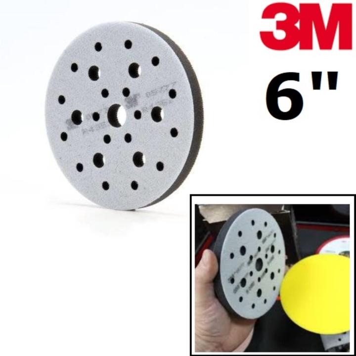 3M 05777 ฟองน้ำรองเครื่องขัด 6" รุ่นหลายรู ตีนตุ๊กแก หนามเตย Soft Interface Pad 6inch Many Hole