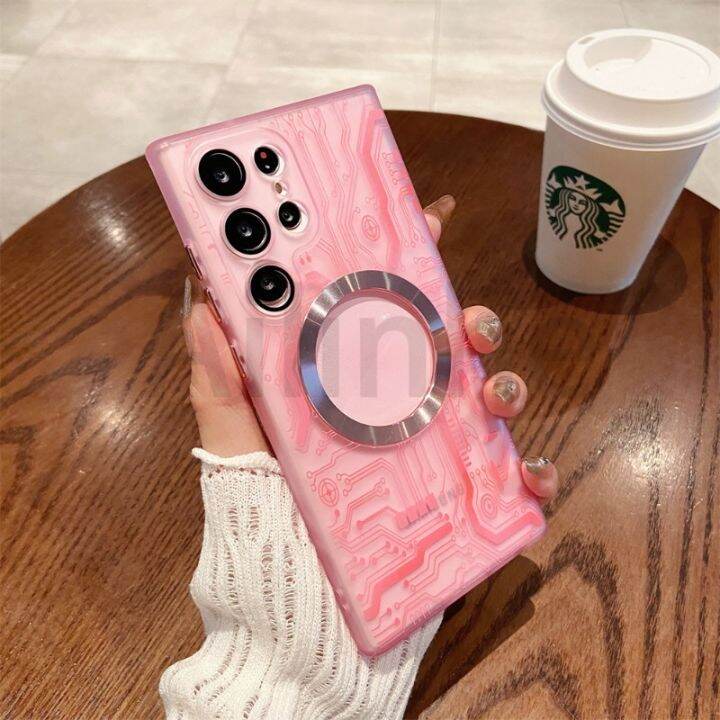 เคสกันกระแทกแบบนิ่มแม่เหล็กที่ครอบเครื่องชาร์จไร้สายสำหรับ-samsung-galaxy-s23-s22เคสแบบพิเศษเคสกันกระแทกแบบด้าน