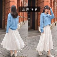 COD DSFERTGERRYYY Korean version solid color high waist a-line skirt skirt all-match long skirt chiffon womens clothing