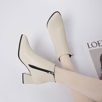 Womens Ankle Boots Korean Style Fashion Pointed Toe High Heel Booties
