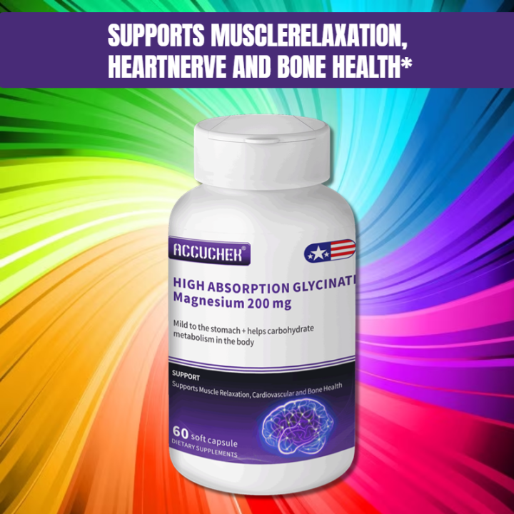 Magnesium Glycinate Aids Metabolism, Dietary Supplement, Supports