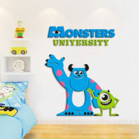 Monsters, Inc. 3Dอะคริลิคสติ๊กเกอร์ติดผนังมอนสเตอร์ขนาดใหญ่ห้องนอนสติ๊กเกอร์ข้างเตียง