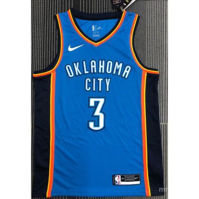 [ขายดี] เสื้อกีฬาบาสเก็ตบอล PAUL jersey Oklahoma City Thunder 3 # สีฟ้า M1Zz