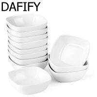 DAFIFY Smooth Sided Series Square Porcelain Ramekin ชามสำหรับเบเกอรี่ครีมเซรามิคสีขาวจาน10x3.4cm