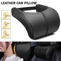 MOCHA【Ready Stock】Car Neck Pillow,Car Leather Memory Foam Pillow Seat Head Neck Head Rest Cushions Travel
