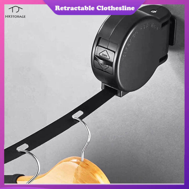 HKStorage Clothesline Dryer Laundry Holder Retractable Belt Wall