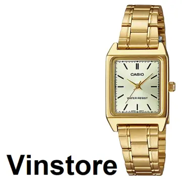 Casio square hot sale watch gold