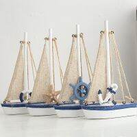 [COD] wooden boat model decoration creative online store photo props gift sailboat