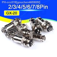 1set GX20 2/3/4/5/6/7/8 Pin Male Female 20mm L94-100Y Circular Wire Panel Aviation Connector Socket Plug with Cap Lid