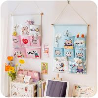 Sweet 7 Pockets Wall Hanging Storage Bags Cotton Closet Door Home Hanging Organizer Pouch Bedroom Home Office Container