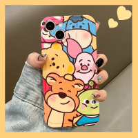 เคสโทรศัพท์ลายการ์ตูนน่ารักวินนี่ช้อนส้อมมีดหมีพูห์เคสโทรศัพท์มือถือเอเลี่ยนสำหรับ iPhone 14 Pro Max 14 Plus 13 Pro Max 12 Pro Max Max 12 Pro Max กรอบหลังซิลิโคนนิ่มสำหรับ iPhone 11