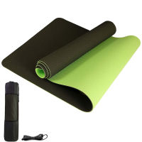 Yoga Mat Thick 6mm TPE Eco Friendly Pilates Mats for Women Carrying Strap Exercise for Home with Gym Mat