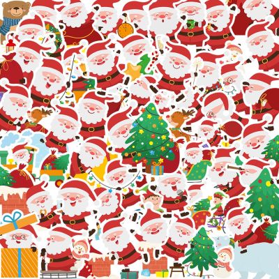 ✥▫ 10/30/50pcs Cute Santa Claus Christmas Stickers Kids Toy Decals DIY Phone Laptop Guitar Stationery Scrapbook Skateboard Sticker