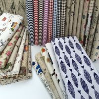 150cmx100cm Floral Cotton Linen Canvas Plaid Pastoral Printing Fabric Sofa Curtains Tablecloth Pillow Handmade Cloth Head Fabric