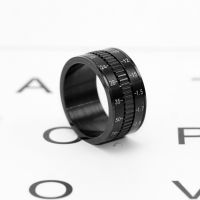 Hot Sale Rotatable Camera Lens Rings 12mm Titanium Stainless Steel Rings For Trendy Men Jewelry