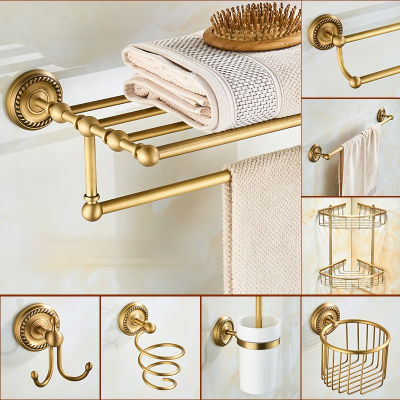ss bathroom Accessories Antique Bath Towel set Towel Ring Carved Toilet Paper Holder Creative Towel Bar Bathroom Hardware Set