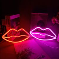 Love Neon Night Light Sign Lips Wall Art Sign Night Lamp Battery Box USB Powered Wedding Party Home Decor Xmas Birthday Gift