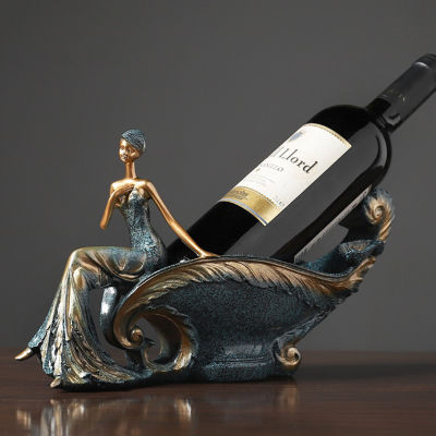 Women Shaped Sculptures Wine Bottle Holder Premium Resin Design Sturdy Sculptures Wine Rack Kitchen Decoration Crafts Bolero