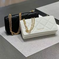 【New Arrivals】2023 Small CKˉWomens Bag Lingge Chain Long Wallet Womens One Shoulder Crossbody Handheld Small Square Bag