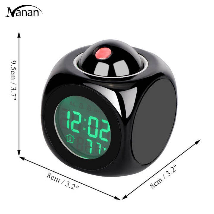 การฉายภาพแบบสร้างสรรค์การแสดงนาฬิกาปลุก-lcd-ดิจิตอลมีไฟแบล็คไลท์ตั้งเวลานาฬิกาบ้านโปรเจ็คเตอร์-led