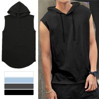 New Fashion Hooded Mens Tank Tops Joggers Summer T Shirt Men Sleeveless Top Cool Street Top Mens Clothes T shirt M-3XL