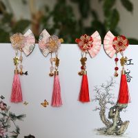【YF】 Ancient Han Costume Accessories Tassel Flower Hair Pin Fan Length Small Bell Girl Clip Children Taking Pictures Ornament