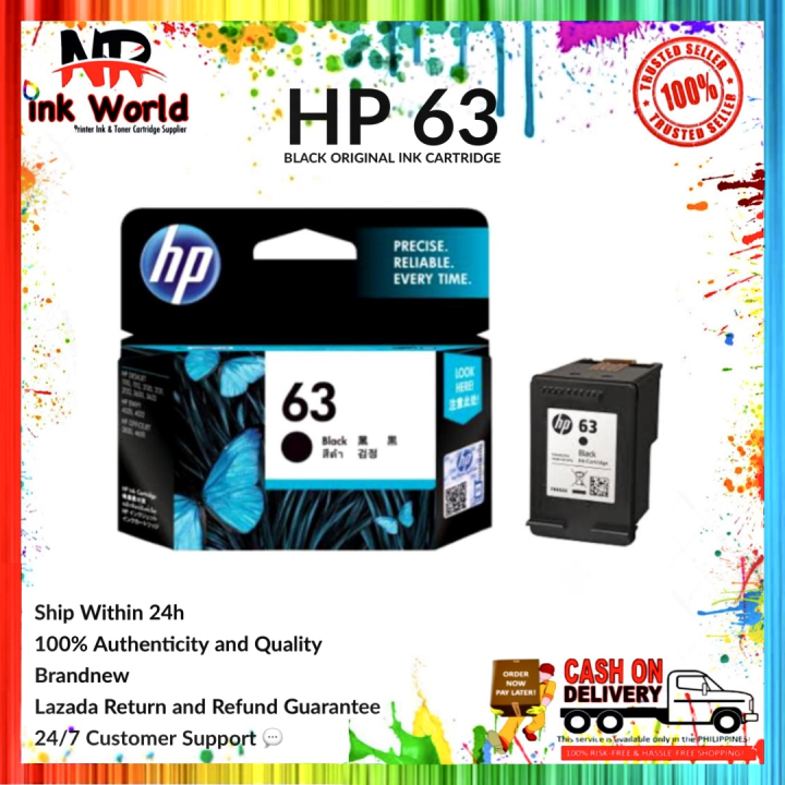 HP 63 Black Original Ink Cartridge (F6U62AN) 