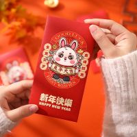 6PC China chic Red Bag Traditional Cartoon Hongbao Wedding Red Pocket Spring Festival Money Bag New Year Money Bag