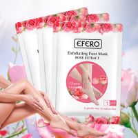 【CW】 EFERO 6Packs Rose Feet Peeling Mask Remove Dead Skin Exfoliating Foot Moisturizing Nourishing for Legs Cream Pedicure Socks