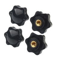 [M4-M10 Black Plum Blossom Finger Screw Nut Set ] Hexagonal Star Plastic Rubber Head Nut Female Threaded ss Nut