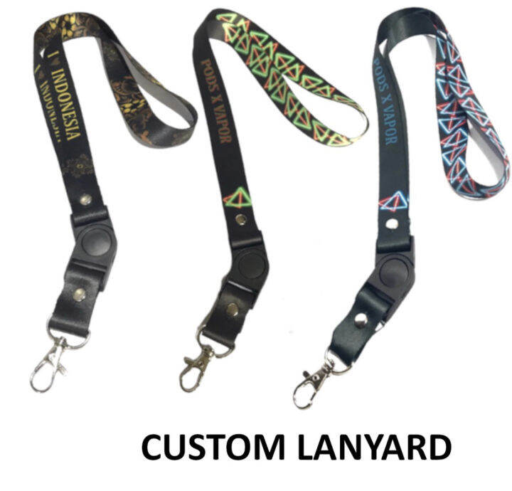 CUSTOM SATUAN Custom Lanyard ID Card Printing FULL 2 SISI Ukuran 2cm