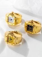 ❀❀ fashion punk watch ring versatile niche finger mini clock cute creative electronic