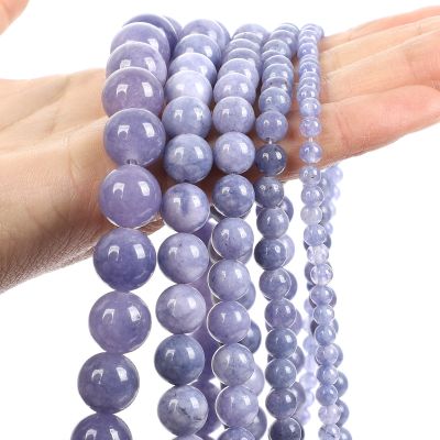 ◊ Natural Stone Purple Plating Angelite Stone Beads Round Loose Spacer Bead For Jewelry Making DIY Bracelet Necklace 4/6/8/10/12MM