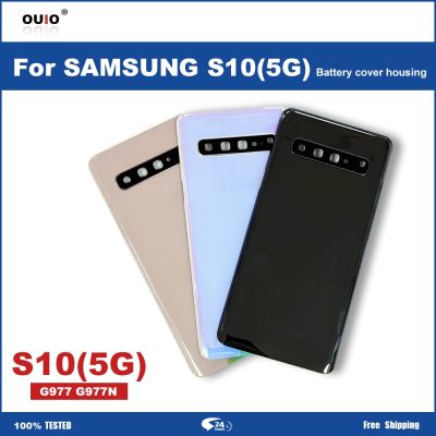For Samsung Galaxy S10 5G SM-G9777 G977N Glass Back Battery Housing Cover Replacement + With Logo Replacement Parts