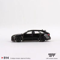 MINI GT 1:64 Model Car RS6 Signature Edition Alloy Vehicle #514 LHD Black