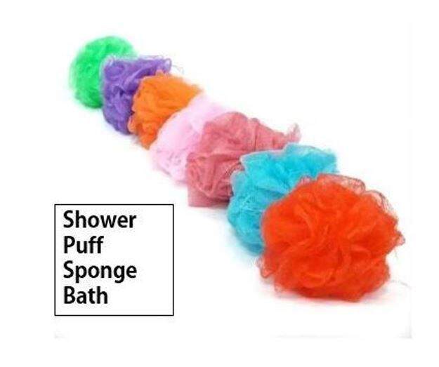 Shower Puff Bath Sponge Scrubber Body Cleaning Random Colour Given